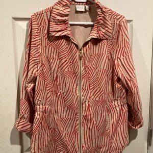 Chico’s Zenergy Red and Cream Women's Jacket